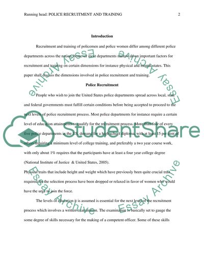 Recruitment selaction process of officers