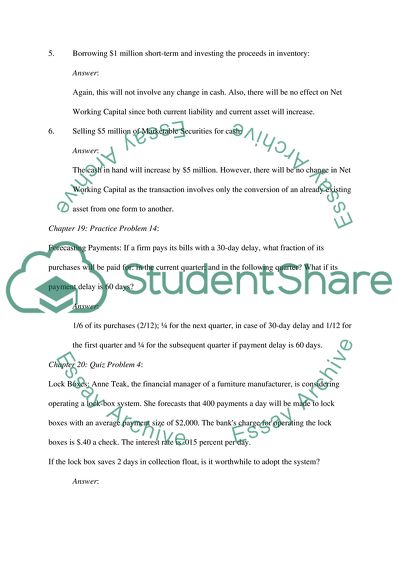 Working Capital Management