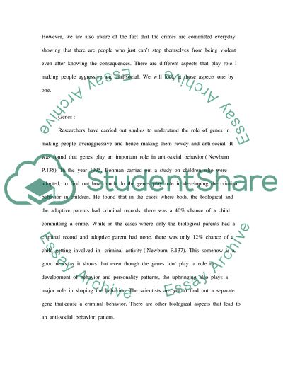 Why do People Commit Crimes