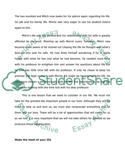 The Book Tuesdays With Morrie