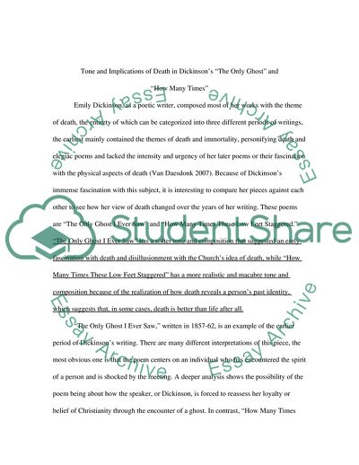 Tone and Implications of Death in Dickinsons Works