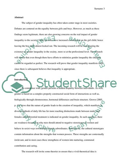 The Existence of Gender Inequality