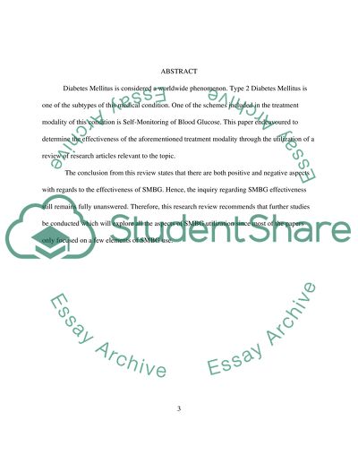 Effectiveness of self-monitoring of blood glucose in type 2 diabetes mellitus