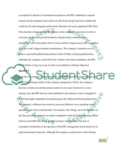 Corporate Strategy of HTC