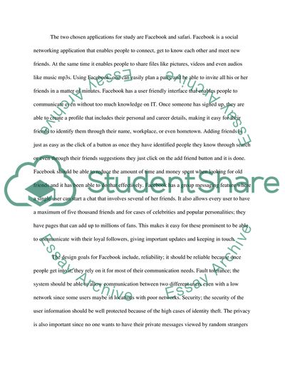 Design models of Facebook and Safari