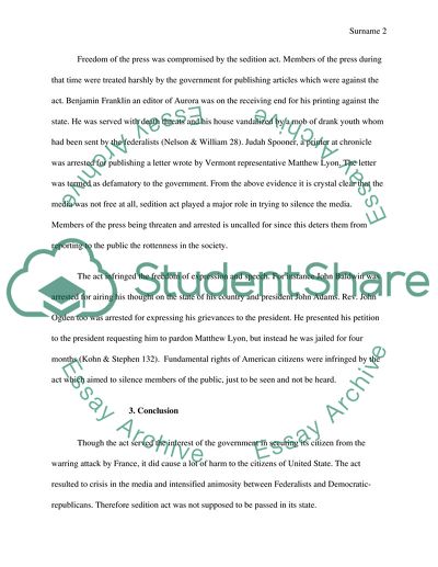 The crisis of 1798: sedition