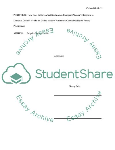 How Does Culture Affect South Asian Immigrant Womans Response to Domestic Conflict within the US
