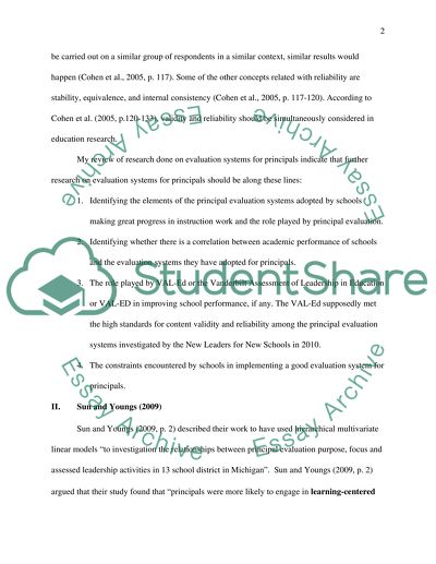 Evaluation and Performance of School Principals