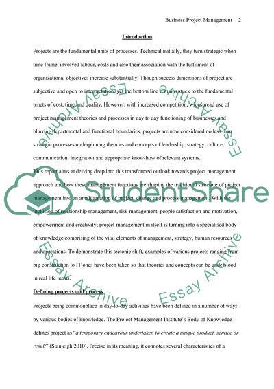 Traditional Approach to Project Management