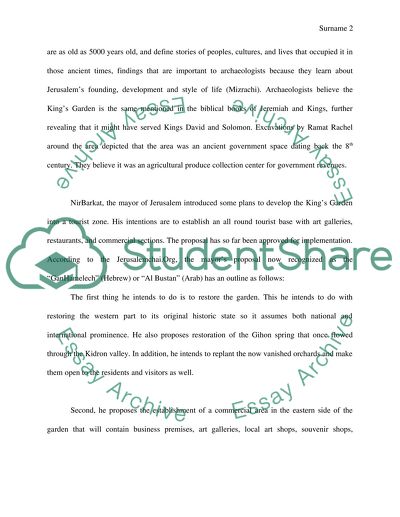 The Kings Garden/The City of David/Silwan Controversy/ELAD