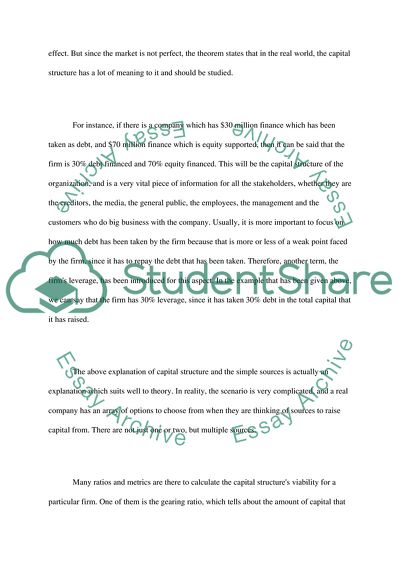 Optimal Capital Structure