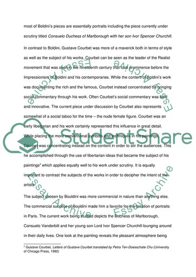 The comparing two Different Paintings Created by Giovanni Baldini and Gustave Courbet