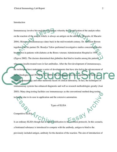 Clinical Chemistry - Immunoassay