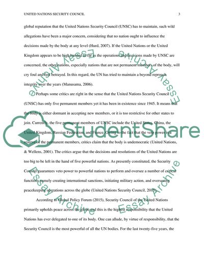 Evolution and Relevance of the United Nations Security Council