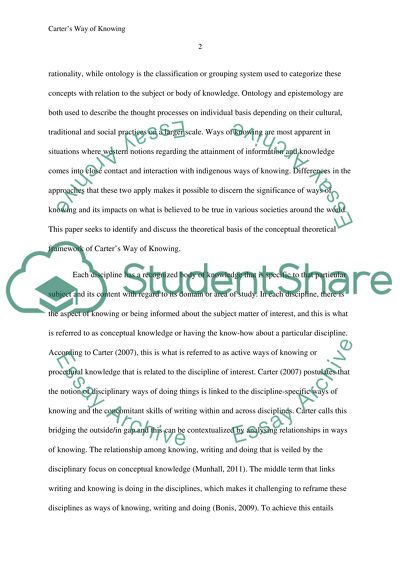 Carters Way of Knowing