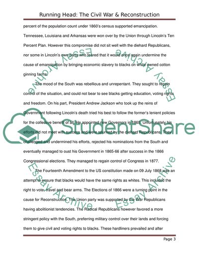 The Civil War and Reconstruction