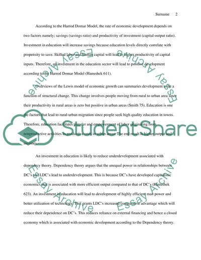 Education for Economic Development
