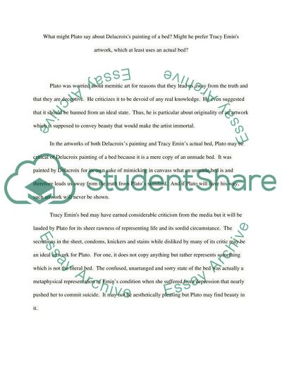 What might Plato say about Delacroixs painting of a bed