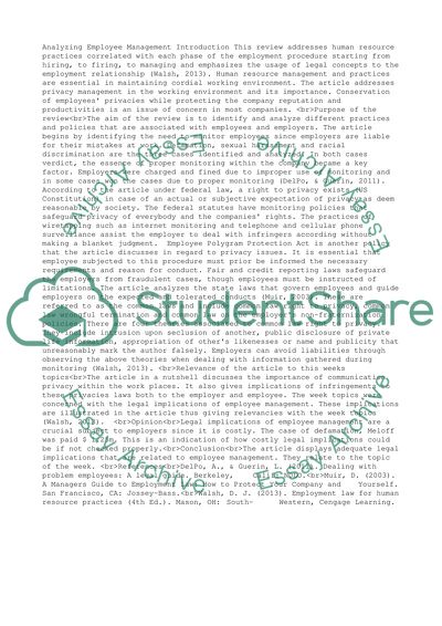 Analyzing Employee Management