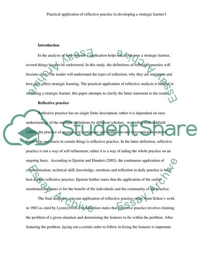 Reflective Practice and the Types of Reflection