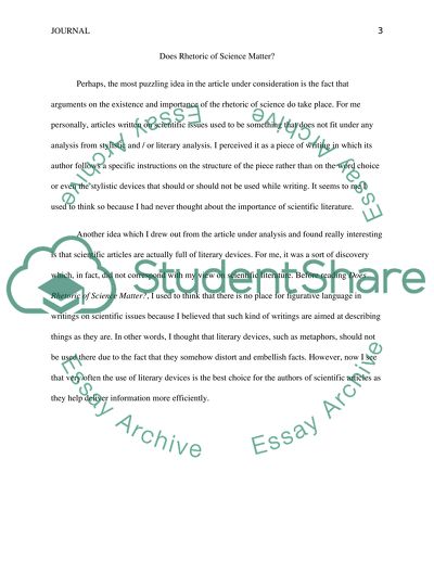 Does Rhetoric of Science Matter