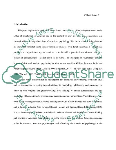 The Contribution of William James to American Psychology