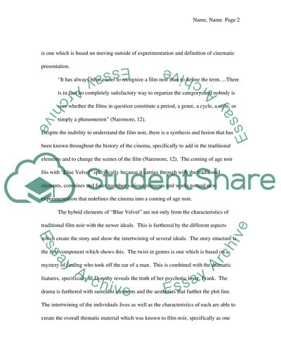 Blue Velvet Categorization Analysis
