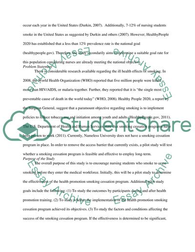 Smoking Cessation Among Nursing Students at a Local University