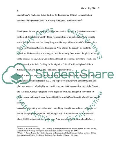 Immigration & Ownership under EB5