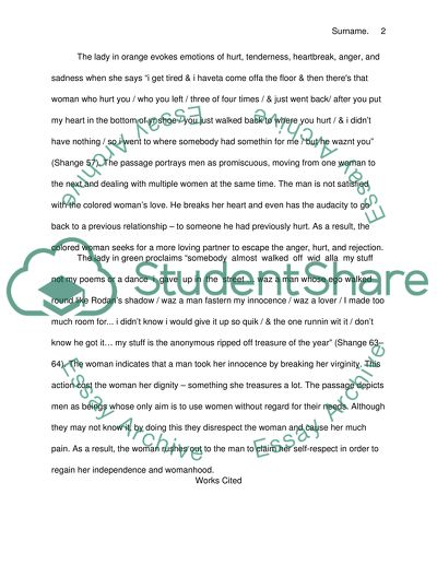 FOR COLORED GIRLS WHO HAVE CONSIDERED SUICIDE/WHEN THE RAINBOW IS ENUF(1977) BY NTOZAKE SHANGE