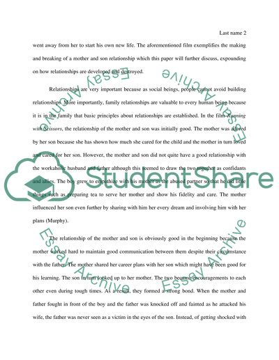 The Making and Breaking of Relationships in Running with Scissors