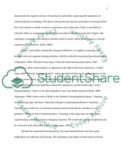 Reflective Practice and Motivation Theories