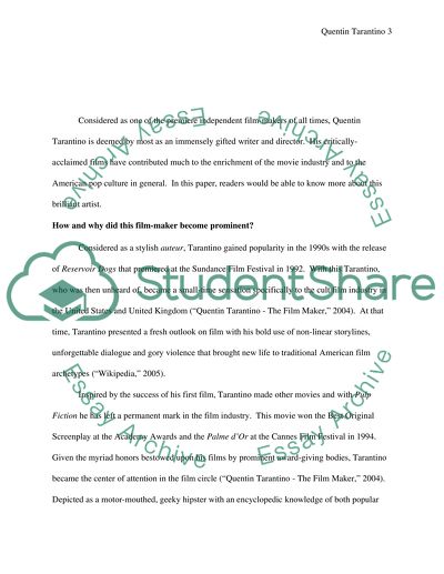 Quentin Tarantino - the Film-Maker of the New Generation