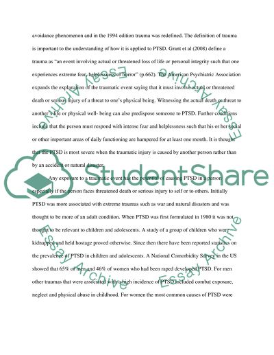 Post Traumatic Stress Disorder