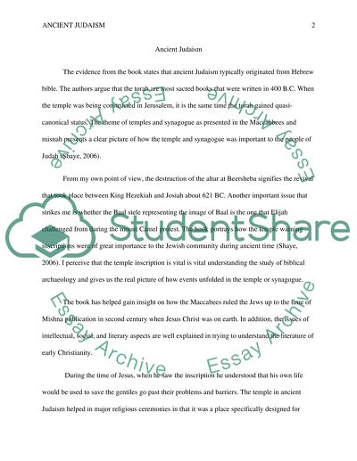 Ancient Judaism: Maccabees to the Mishnah