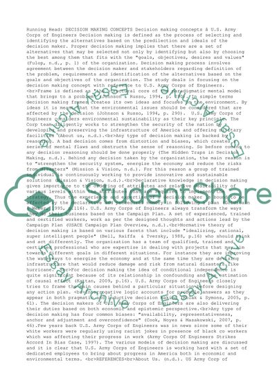 Decision Making Assessment (Synthesis)