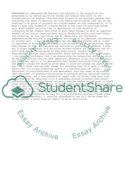 PERSONAL GOALS & REFLECTION ASSIGNMENT BUSINESS ETHICS