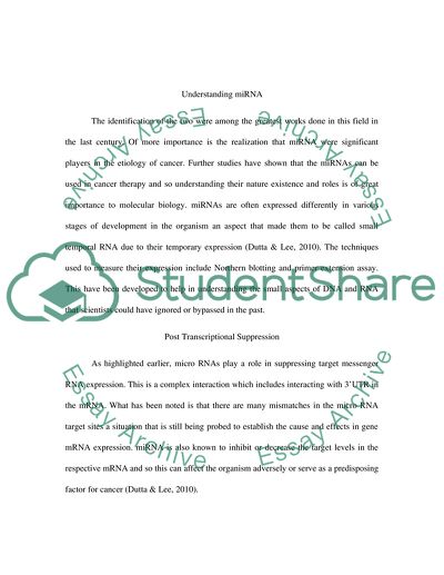 Cancer Biology and MicroRNAs