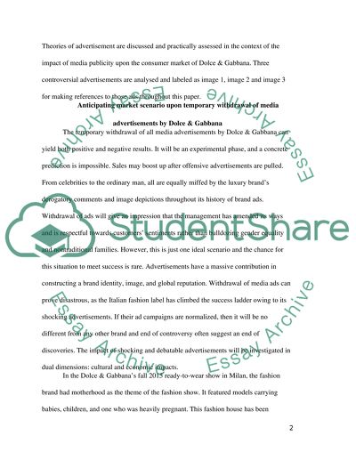 Effects of Media Advertising on the Markets of Dolce and Gabbana