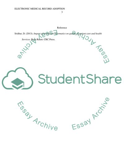 Electronic Medical Record Adoption