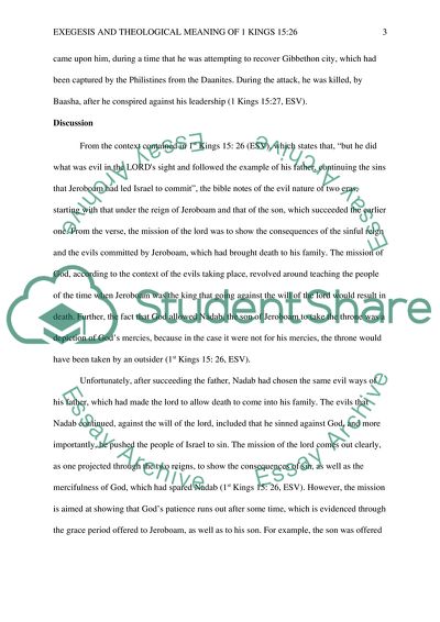 The Exegesis and Theological Meaning of 1 Kings 15:26