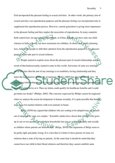 Human Sexuality: Same sex marriage