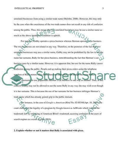 Intellectual Property of tradename