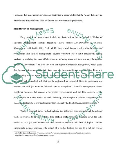 Historical Perspectives on motivation