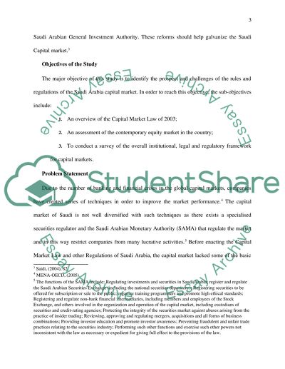 Prospects and Challenges of the rules and regulations of the Saudi Capital Market