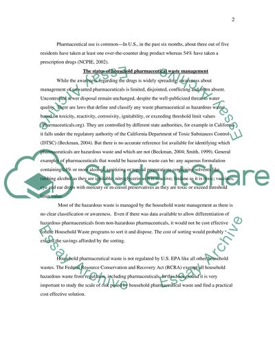 Management Consulting Research on Waste Management