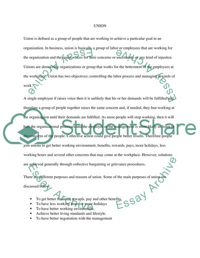 Why would workers want to join a union What is the purpose of a union