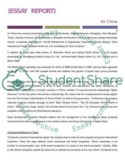 Air Chinas Global Branding and the Internationalization Process