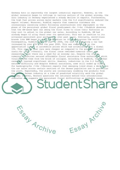 Cars Industry in Germany