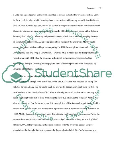 The Music of Gustave Mahler Copmposer